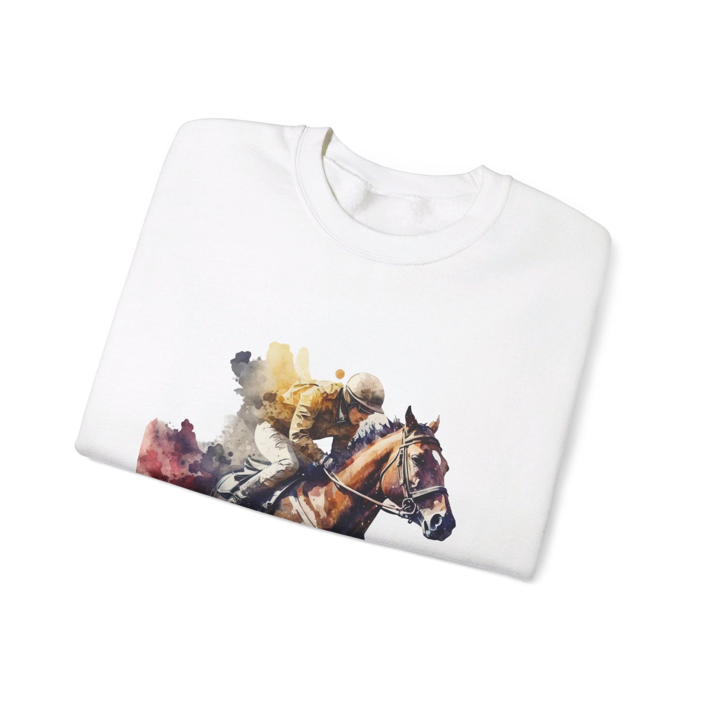 Water color look, jockey and horse