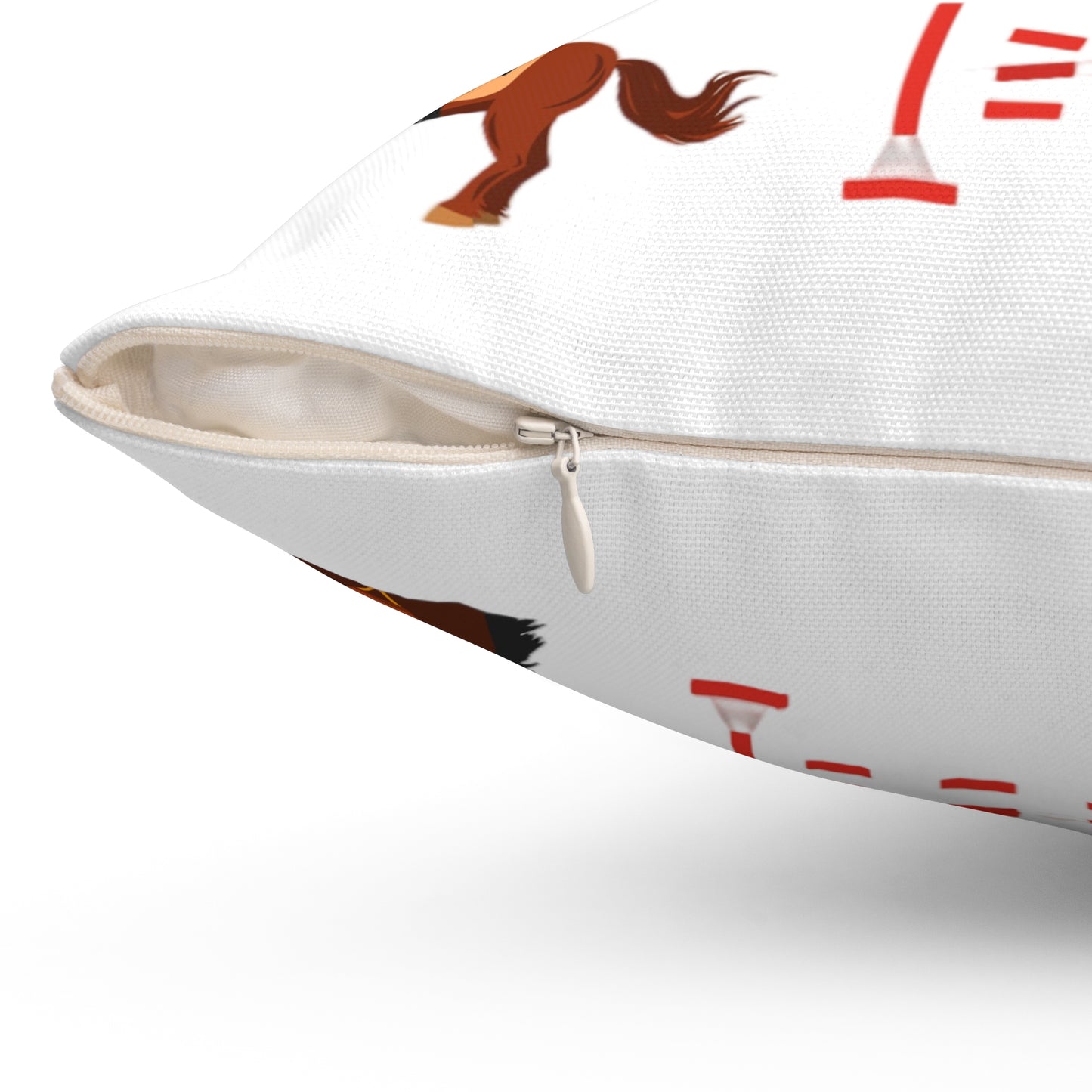 Spun Polyester Square Pillow with stuffing included.