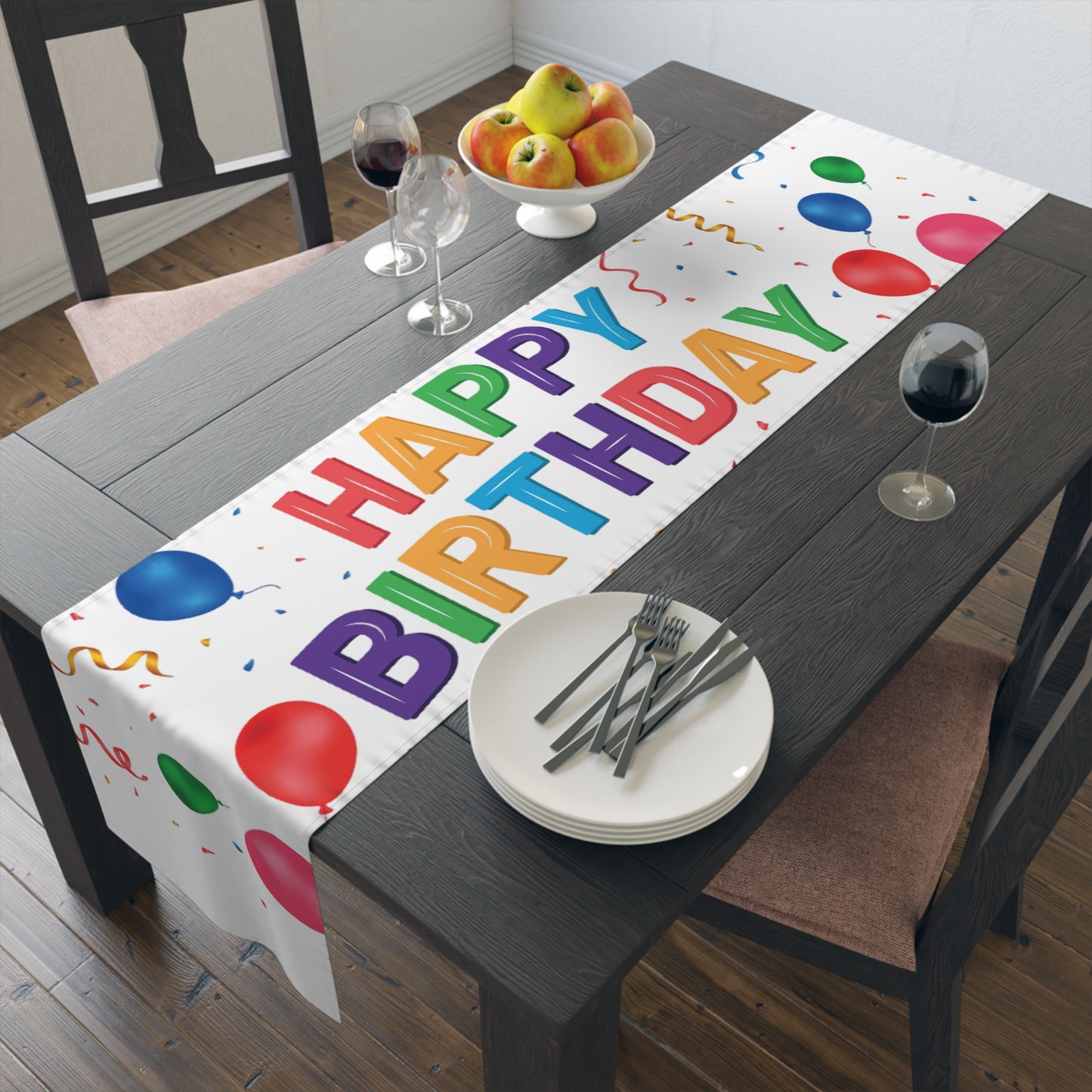 Table Runner Birthday Theme (Cotton, Poly)