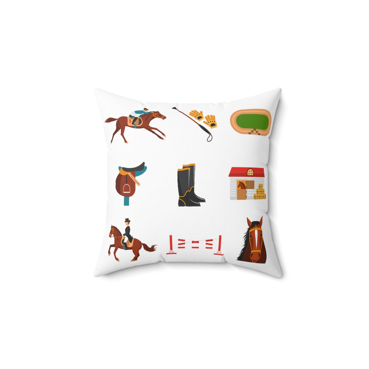 Spun Polyester Square Pillow with stuffing included.