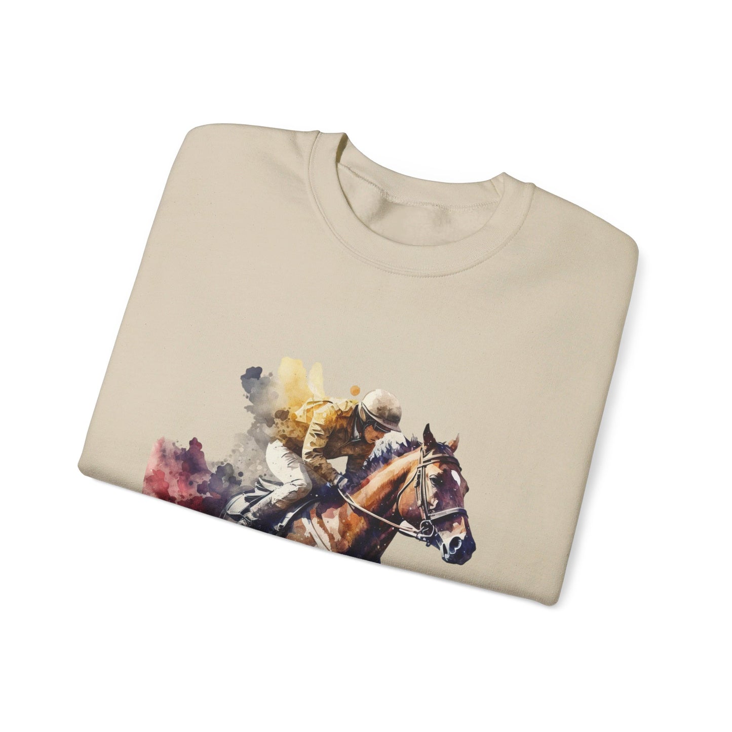 Water color look, jockey and horse