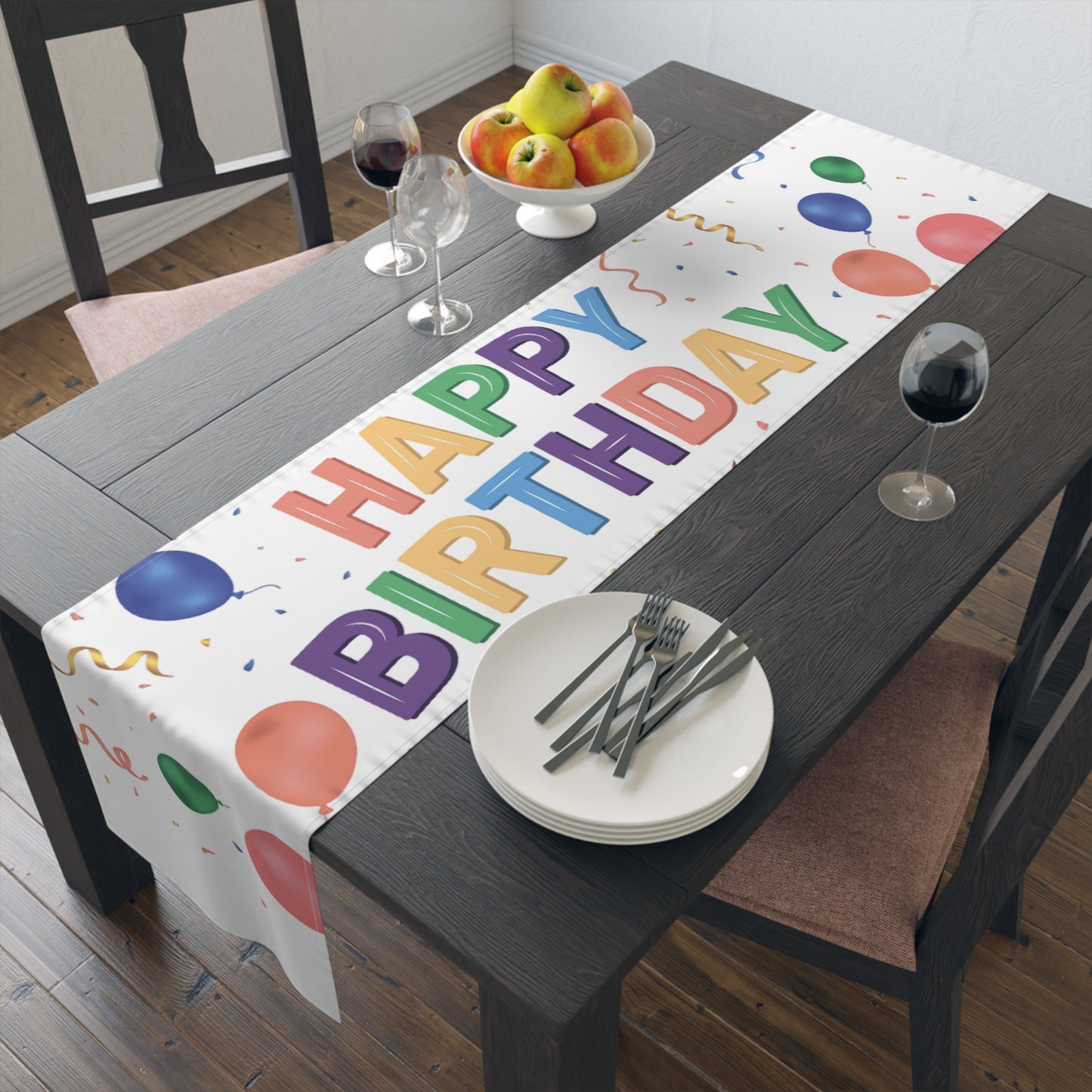 Table Runner Birthday Theme (Cotton, Poly)