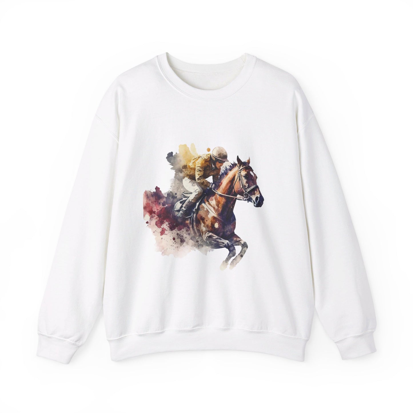 Water color look, jockey and horse