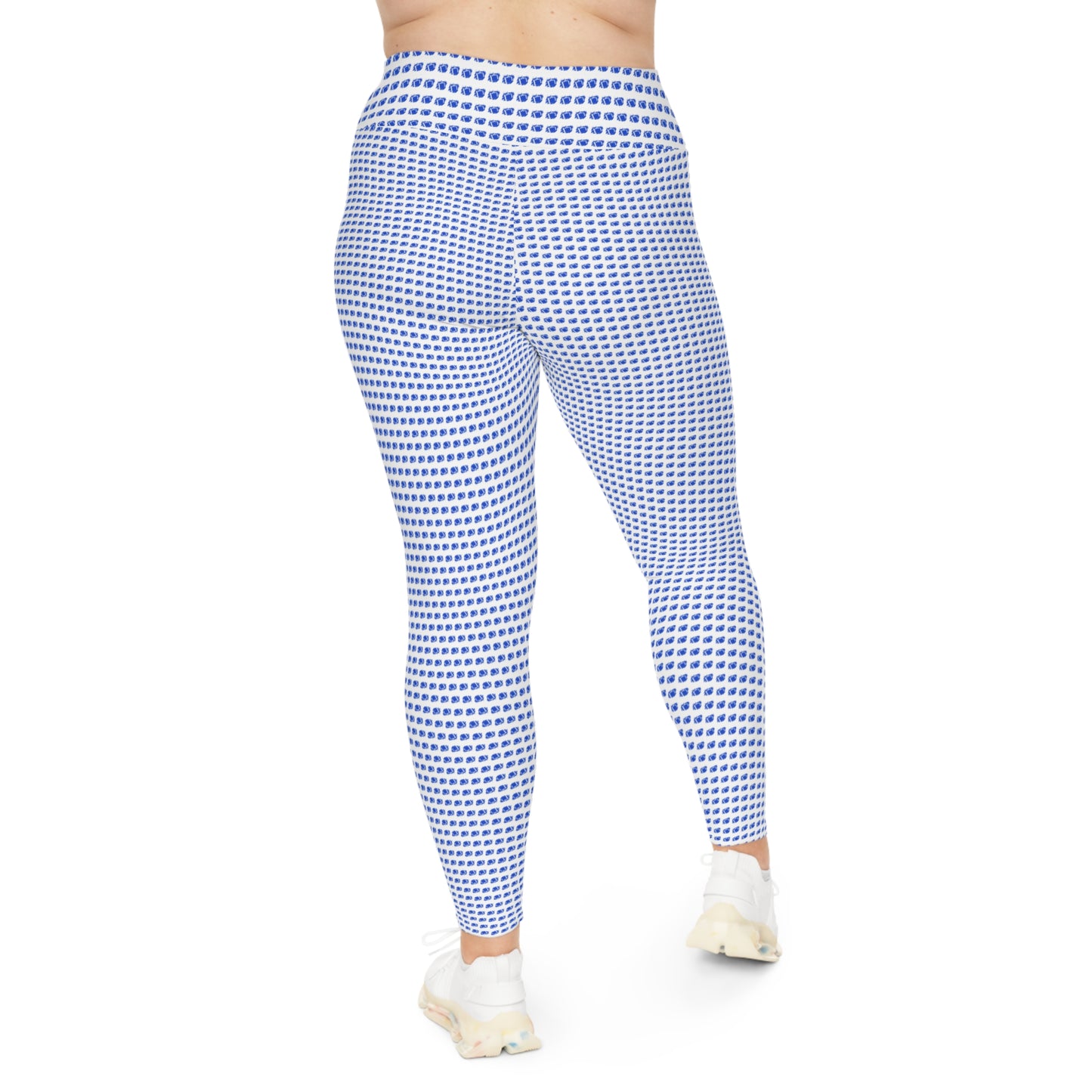 Plus Size Leggings, We thicker girls, like to be comfortable too. Blue and white with footballs