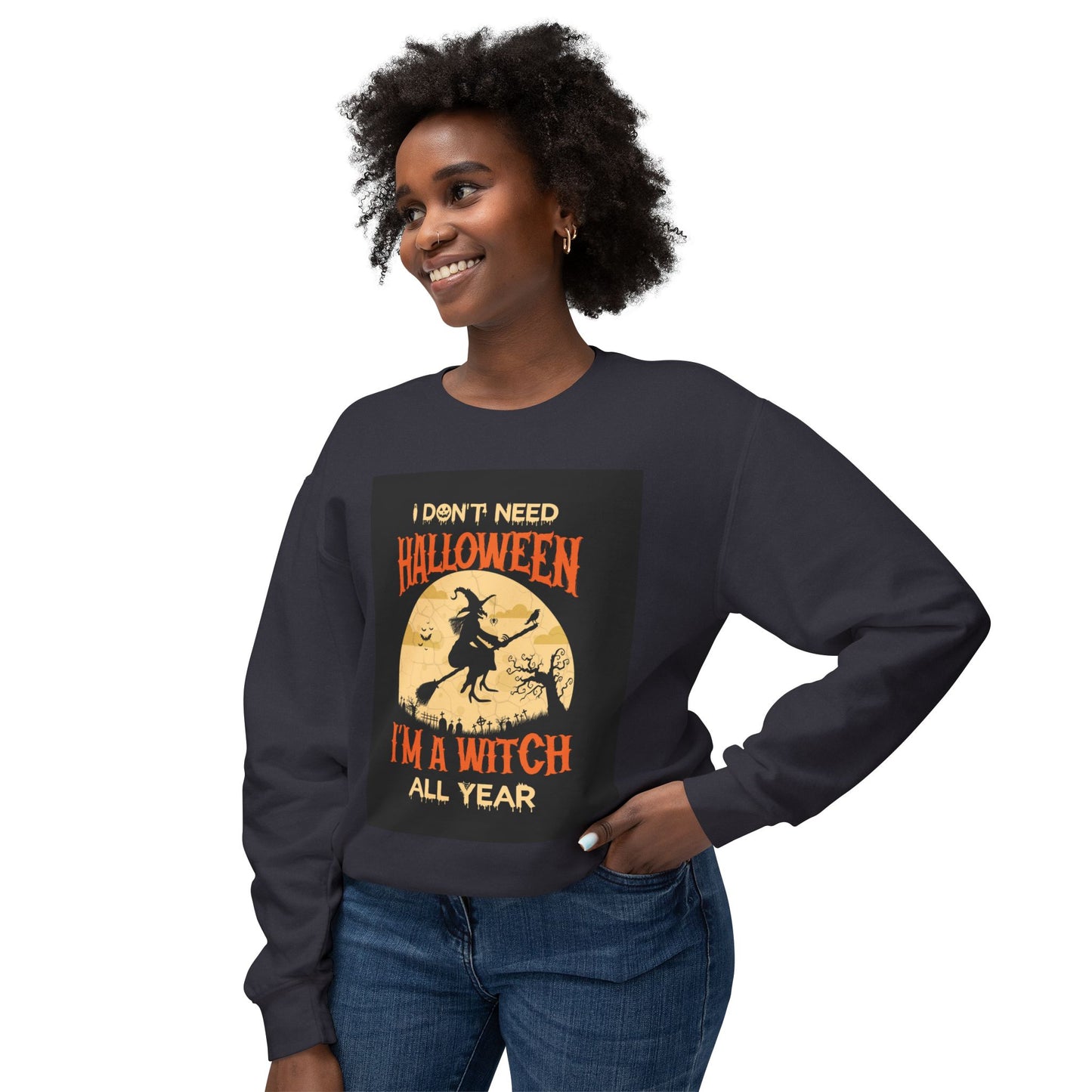 Unisex Lightweight Halloween  Crewneck Sweatshirt