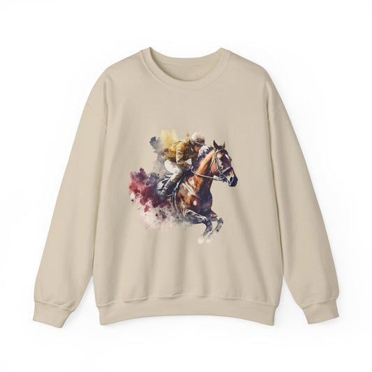 Water color look, jockey and horse