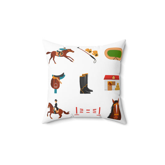 Spun Polyester Square Pillow with stuffing included.
