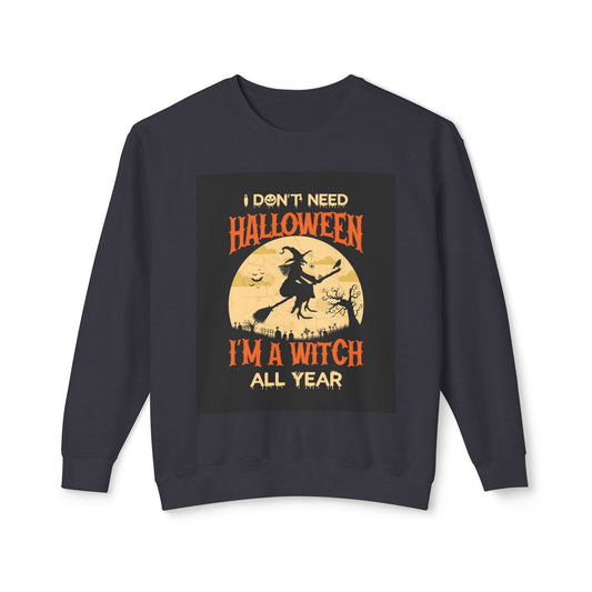 Unisex Lightweight Halloween  Crewneck Sweatshirt